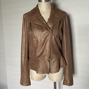 My tribe soft leather moto jacket with peplum size M